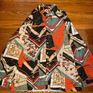 Chain link and floral print shirt